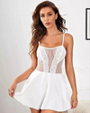 Pure Elegance White Lace Babydoll Nightwear snazzyway