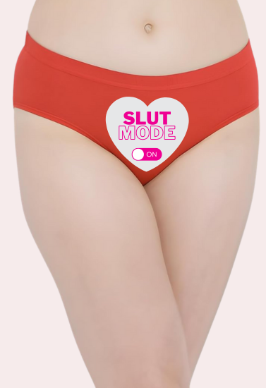 Heart-themed ‘Slut Mode On’ text Custom Panty snazzyway