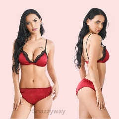 French Daina Luxury Silk satin bra set Snazzyway
