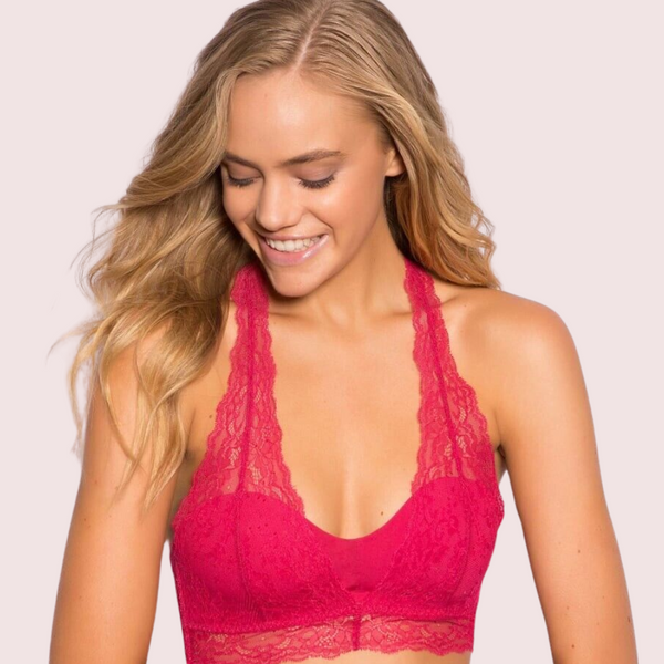 Sultry Dark Pink Lace Bralette for Everyday Glam Snazzyway