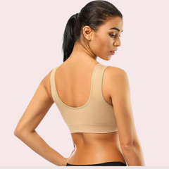 Beige Women's Ultimate Sports Bra for Yoga & Gym Snazzyway