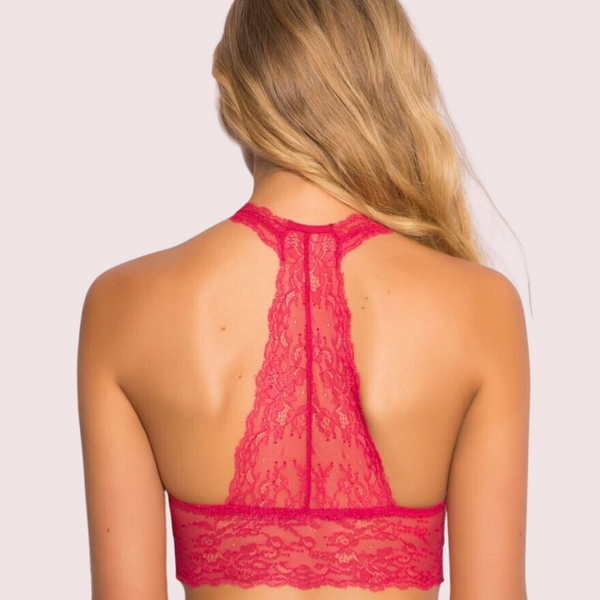 Sultry Dark Pink Lace Bralette for Everyday Glam Snazzyway