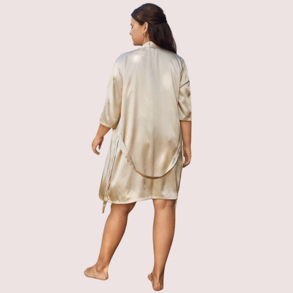 5XL-6XL French Daina Silk Satin Robe French Daina