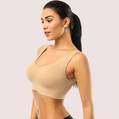 Beige Women's Ultimate Sports Bra for Yoga & Gym Snazzyway
