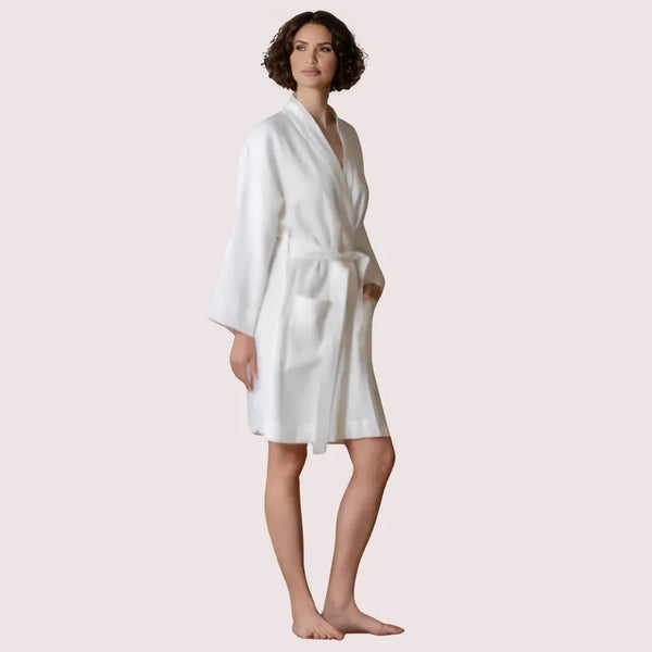 Genova Luxe Natural Linen Bath Robe Snazzyway