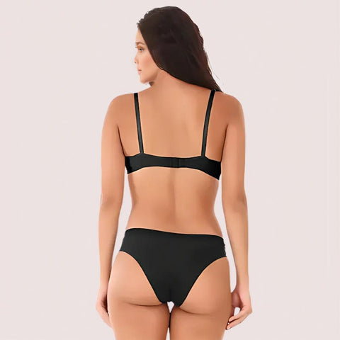 Timeless Black Cotton Bra Set Snazzyway