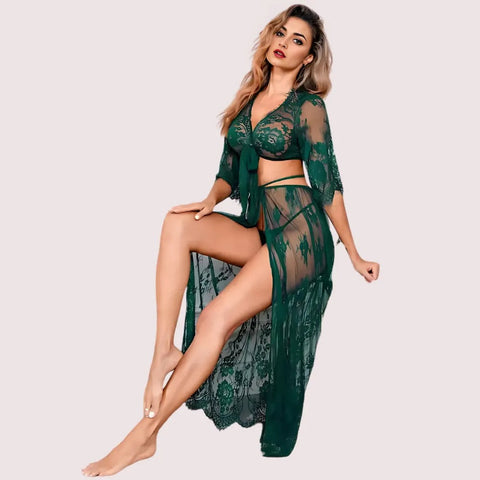 Stylish Sheer Net Top and Skirt Set Snazzyway