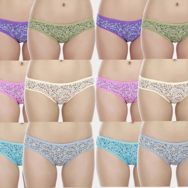 PK-24 Floral Print Everyday Comfort Briefs – Assorted Snazzyway