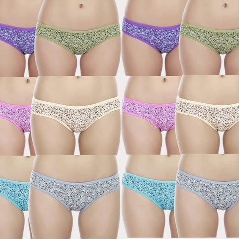 PK-24 Floral Print Everyday Comfort Briefs – Assorted Snazzyway