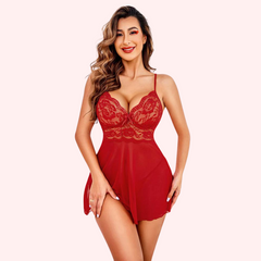 Alluring Lace & Sheer Babydoll for Date Night snazzyway