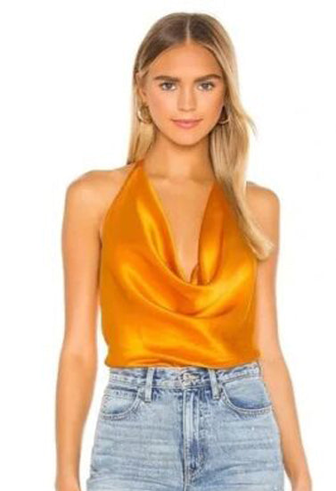 Beautiful Silk Cowl Neck Camisole snazzyway