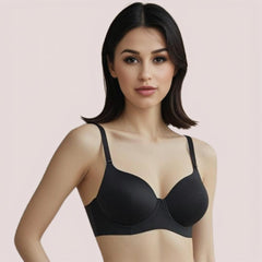 Midnight Lift – Black Padded Non-Wired Push-Up Bra Snazzyway