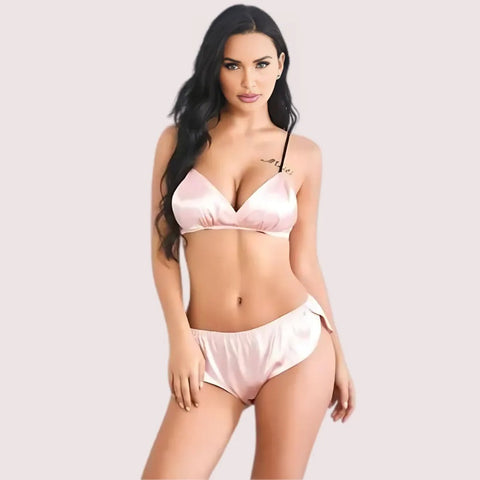 Fashionable Pure Silk Bra Set for Women Snazzyway