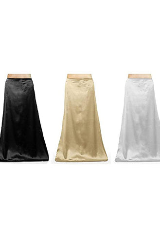 Combo Women's Satin Petticoat Inskirt (Black, Light-Beige, White) snazzyway