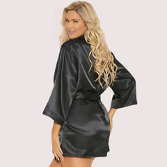 Black Silk Robe for Women's Sensual Nights Snazzyway