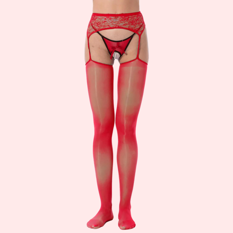 Crotchless G-Strings with Garter Belt – Sexy Set French Daina