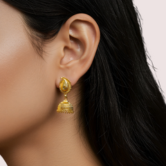 Classic Gold Leaf Jhumka Earrings Snazzyway