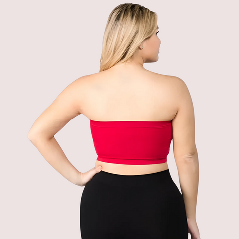 Red Hot Tube Bandeau Bra Top for Women Snazzyway