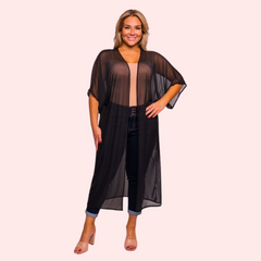 French Daina 5XL-6XL See-Through Black Robe French Daina