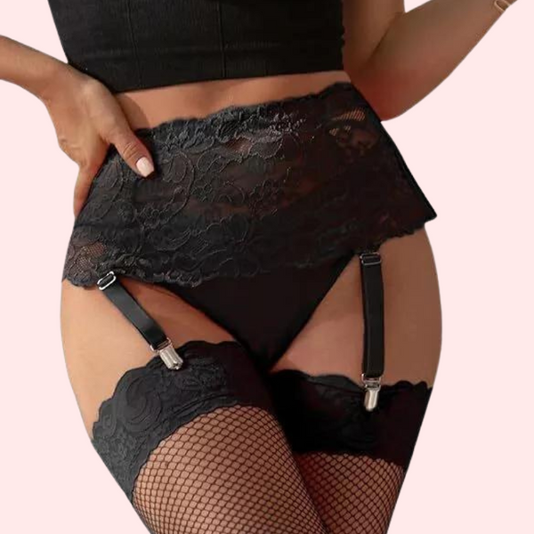 French Daina Elegance Black Garter Belt French Daina