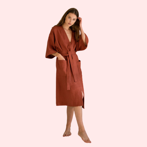 French Daina Sleeveless Organic Cotton Robe French Daina