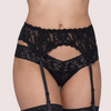 French Daina Women&#39;s Signature Lace Garter Belt Black Lingerie French Daina