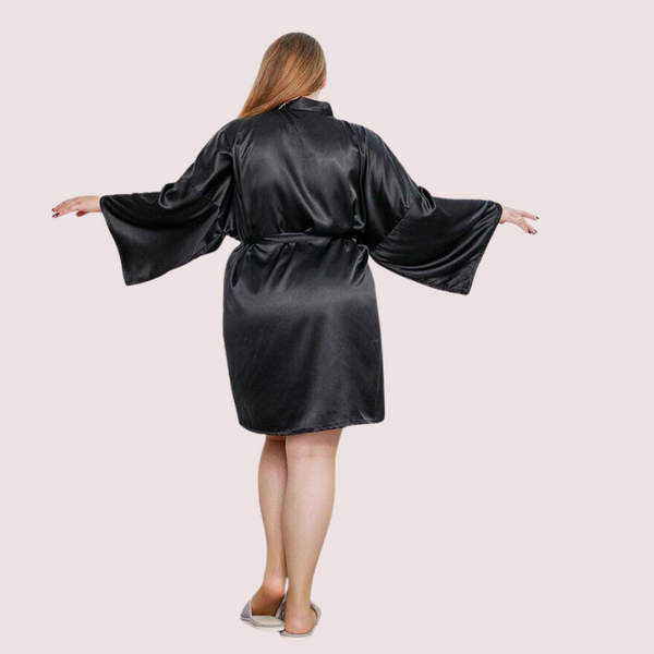 French Daina Extra Plus Size Silk Satin Robe French Daina