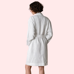 French Daina Linen Bath Robe Natural Genova French Daina