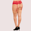 French Daina Plus Size Lace Suspender Garterbelt Red French Daina