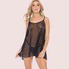 Full Transparent Sheer Black Chemise for Women snazzyway