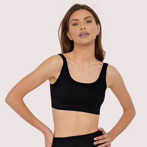 "Black"High Impact Seamless Perfect Fit Sports Bra Snazzyway