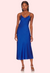 Glamorous Blue Satin Slip Midi Dress snazzyway