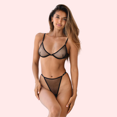 Gorgeous See-Through Bra Panty Set FRENCH DAINA