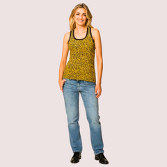 Bold Yellow Leopard Print Tank Top Snazzyway
