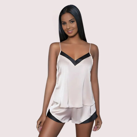100% Silk Satin cami short set Snazzyway