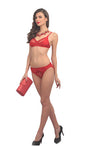 Fancy Hot Red Embroidery Bra Brief Set snazzyway
