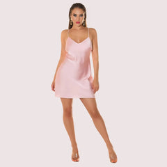 Sun-Kissed Satin Backless Party Dress Snazzyway