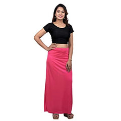 Ladies Glossy silk saree's Pink Petticoat snazzyway