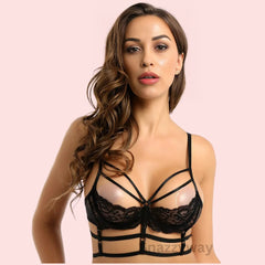 Sexy women Strappy Bralette See through Snazzyway