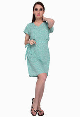 Light Green Half Sleeves One Piece Beach Dress snazzyway