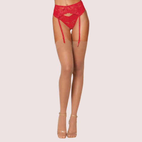 Rouge Seduction Lace Garter Belt Snazzyway