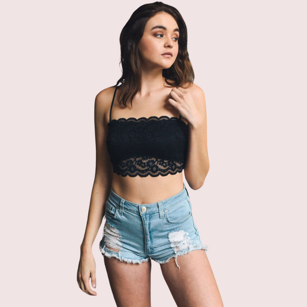 Flirty & Feminine Lace Bandeau Bralette Snazzyway