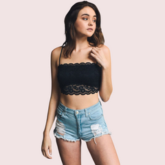 Flirty & Feminine Lace Bandeau Bralette Snazzyway