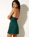 Luxury Forest Green Silk Slip Dress snazzyway