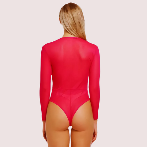 Sheer and Opaque Bodysuit for Women Snazzyway