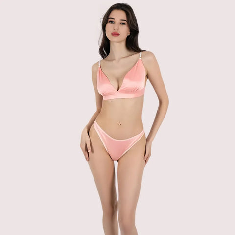 Lightweight Pure Silk Bra Set for Comfort Snazzyway