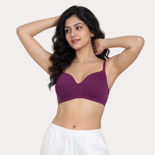 Pack of 6 Women’s Solid Padded Everyday Comfort Bras Snazzyway