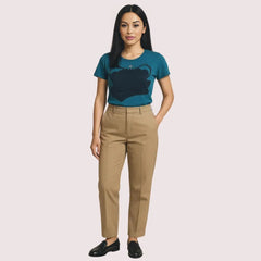 Teal Crown Graphic Crew Neck Tee Snazzyway