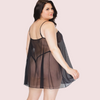 Plus Size Sheer Black Chemise for Her snazzyway