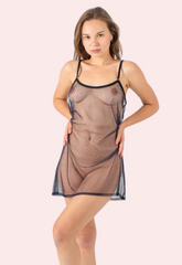 Plus Size Sheer See-Through Babydoll Night Dress snazzyway